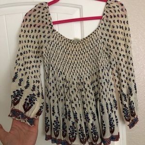 Bohemian style long sleeve blouse